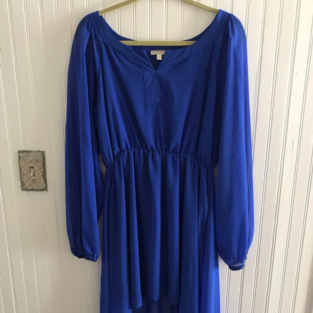 Gianni Bono Royal Blue Long Sleeve Dress